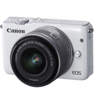 Canon EOS M10 Mirrorless Digital Camera with 15-45mm Lens (White)